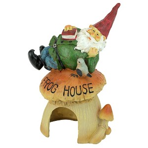 Design Toscano Gnome Frog House Garden Statue - Multicolored - 1 of 4