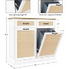 Tilt Out Trash Cabinet, Rattan Trash Can Cabinet with 10 Gallon Storage, Hidden Garbage Bin Holder for Kitchen Dining Living Room - 2 of 4
