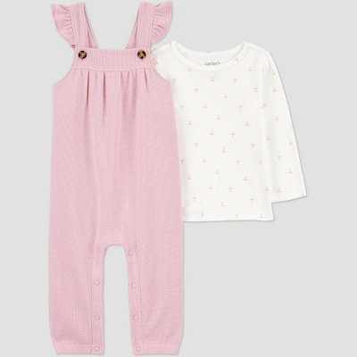 Carter's Just One You® Baby Girls' 2pc Cherry Ruffle Jumper Set - Pink