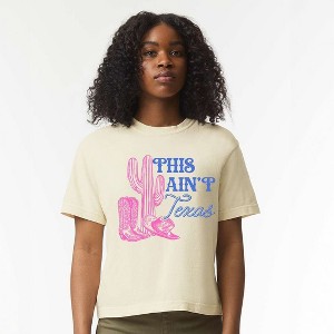 Simply Sage Market Women's This Ain't Texas Short Sleeve Relaxed Fit Cropped Graphic Tee - 1 of 2