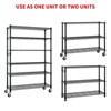 SEVOBAL Utility Storage Shelves Six Tier Steel Wire Storage Rack with Casters for Garage Basement and Kitchen, Black, 46.45"*18.3"*8.26" - 2 of 4