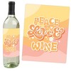Big Dot of Happiness Stay Groovy - Boho Hippie Style Party Decorations for Women and Men - Wine Bottle Label Stickers - Set of 4 - 2 of 4