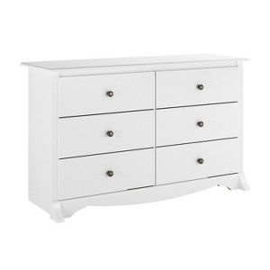 Prepac Monterey Dresser White: 6-Drawer Storage, Wood Composite, Bedroom Furniture, 29"H x 48"W - 1 of 4