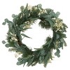 DOMETOUR 30 Inch Artificial Christmas Wreath, Eucalyptus Leaves Pine Twigs Stars Wreath for Front Door Home Christmas Decor Indoor Outdoor - 2 of 4