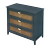 Okak Rustic 3-Drawer Bedroom Dressers with Natural Rattan,Chest of Drawers for Bedroom,Entryway Study,Wooden Dresser Chest - 2 of 4
