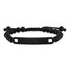 Chisel Stainless Steel Brushed Black IP-plated 6mm Beaded Black Nylon 6.25" to 8" Adjustable ID Bracelet - 4 of 4