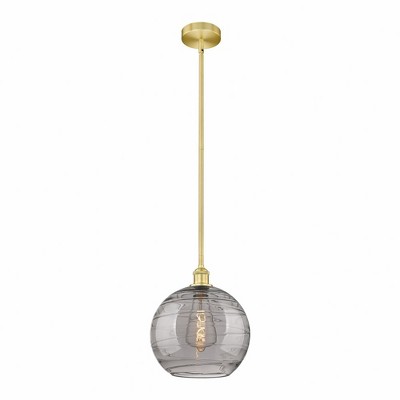 Athens Deco Swirl - 1 Light Stem Hung Mini Pendant In Industrial Style-12.88 Inches Tall and 12 Inches Wide