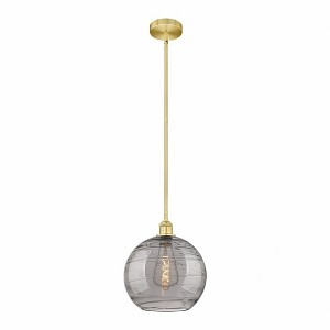 Athens Deco Swirl - 1 Light Stem Hung Mini Pendant In Industrial Style-12.88 Inches Tall and 12 Inches Wide - 1 of 1