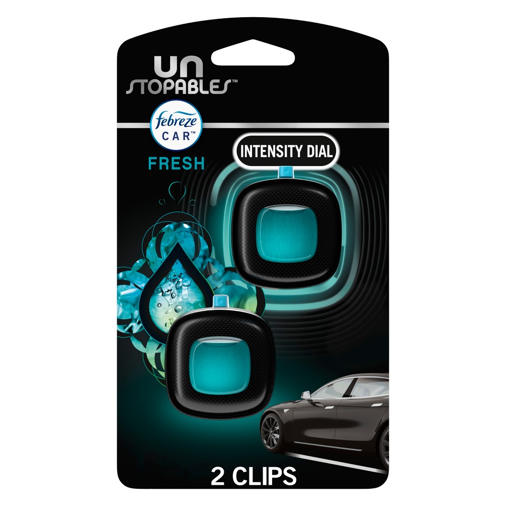 Photos - Air Freshener Febreze Unstopables Car Odor-Fighting Car Freshener - Fresh Scent - 0.14 f