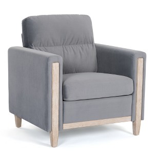 GDFStudio Hannah Comfortable Solid Wood Club Chair with Soft Cushionsa - 1 of 4