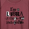 Women's - Instant Message - Libra Indecisive Lightweight French Terry Wide Neck Long Sleeve Graphic Shirt - 2 of 4
