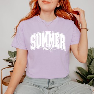 Simply Sage Market Varsity Summer Vibes Cursive Garment Dyed Tee - 1 of 4