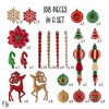 108pc Christmas Sensation Mega Holiday Ornament Set, Unique Baubles, Trees, Candycanes, and Snowflakes| OrnamentallyYou - 2 of 4