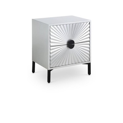 Meridian Furniture,Glitz Antique Silver Side Table