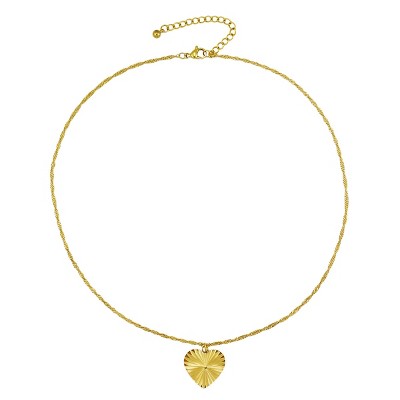 Slate by Rebl Heart Pendant Chain Necklace  Stainless Steel