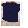 Soft Fabric Breathable Stretchy Turtleneck Knitted Sleeveless Crop Top Fall Winter Fashion - 4 of 4