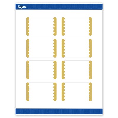 Avery Printable Rectangle Labels, Gold Edge Dots, 2" x 3", Matte White Rectangle Labels, Permanent, Laser/Inkjet, 80ct, Great for Product Labels