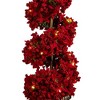 Nearly Natural 3' Pre-Lit Artificial Christmas Poinsettias and Berries Spiral Topiary Tree - 3 of 4