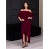 24seven Comfort Apparel Womens Boat Neck Batwing Sleeve Slit Maxi Dress - 4 of 4