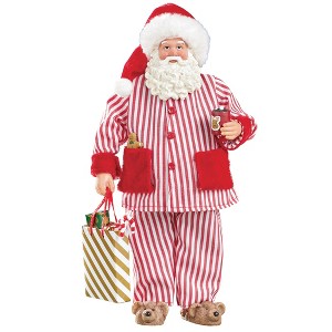 Collections Etc Pajama Party Santa Collectible Christmas Figurine 5.75 X 3 X 11.75 Red - 1 of 2