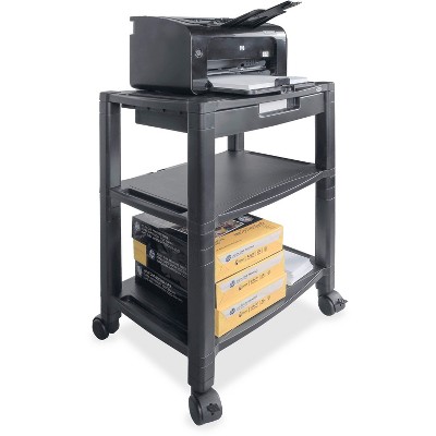 Kantek Mobile 3-Shelf Printer/Fax Stand 20"x13-1/4"x24-1/2" BK PS640