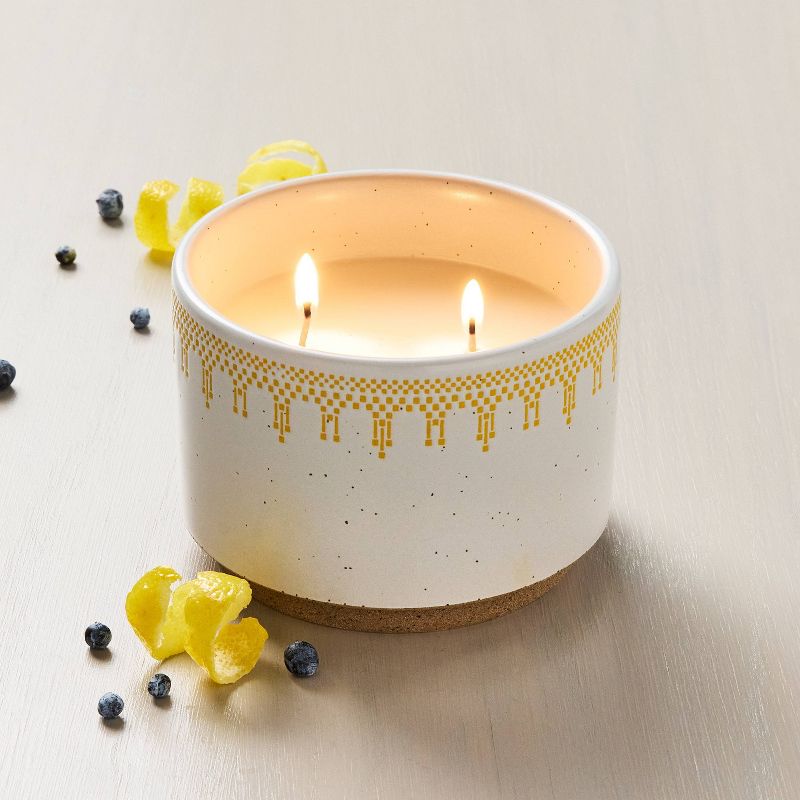 2-Wick Patterned Ceramic Golden Hour Jar Candle 11.7oz Yellow - Hearth &#38; Hand&#8482; with Magnolia, 3 of 5