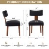 Linen Dining Chairs Set of 2,Armless Upholstered Chairs with Curved Backrest and Wood Legs for Dining or Living Room-Baofuwish - 4 of 4