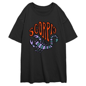 Junior's Lost Gods Scorpio Animal Art Symbol Oversized T-Shirt - 1 of 2