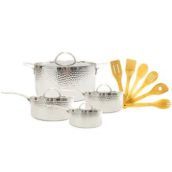 Berghoff Ouro Gold 16pc 18/10 Stainless Steel Cookware Set With Glass Lids  : Target