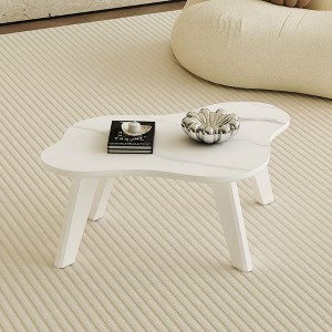 NicBex Cream White Coffee Table with Cloud Shape,Funky Minimalist Tea Table,Center Table for Living Room - 1 of 4