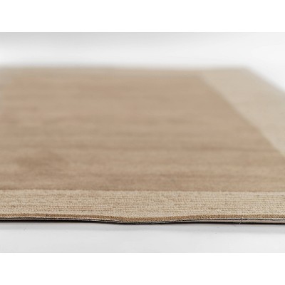 Taupe Hand-Tufted Wool and Viscose Rectangular Rug 2x4