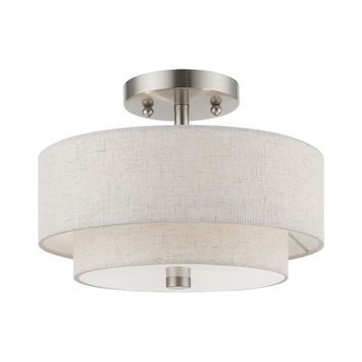 Livex Lighting Meridian 2 - Light Semi-Flush Mount in  Brushed Nickel