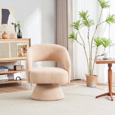 Accent Chairs Swivel With Smooth 360-Degree Swivel Base, Accent Chairs Modern, Swivel Chairs With High-Density Sponge Seat Cushion-Cuddlewood