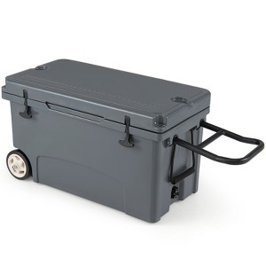 Gymax 75 Quart Portable Hard Cooler Insulated Rolling Cooler w/6