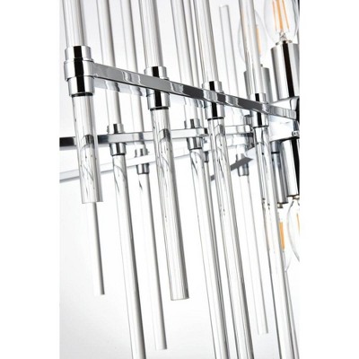 Sienna 8-Light Chrome Crystal Rod Pendant Chandelier