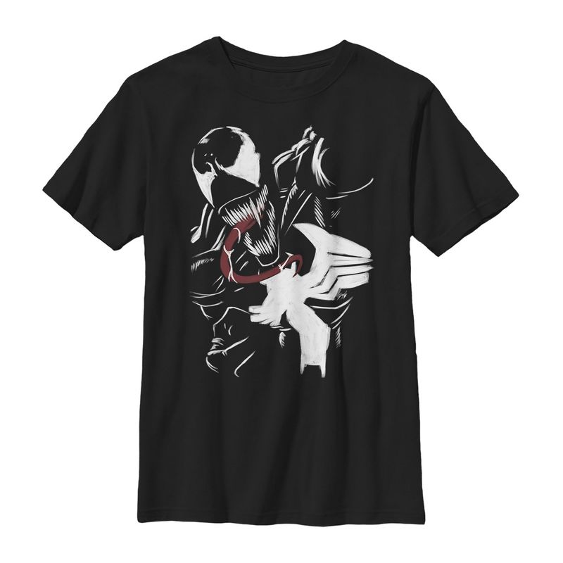 Boy's Marvel Venom Paint Print T-Shirt, 1 of 5