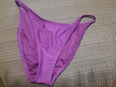 Women's Side Tab High Leg Cheeky Bikini Bottom - Wild Fable™ Purple Xxs ...