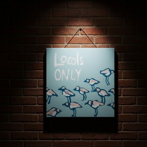 Rustic Outdoor Canvas Wall Art Locals Only – 24 x 24 Inch by Manual Woodworkers and Weavers - 1 of 3