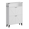Shoe Cabinet with 2 Flip Drawers, Freestanding Shoe Storage Cabinet with Open Shelves, Hidden Narrow Shoe Rack for Entryway Hallway - 3 of 4