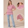 INSPIRE CHIC Women's Crew Neck Summer Casual Lightweight Short Sleeve Hollow Out Crochet Tops - 2 of 4