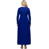 Womens Long Sleeve V-Neck Pleated Empire Waist Side Slit Maxi Dress - 24seven Comfort Apparel™ - 3 of 4