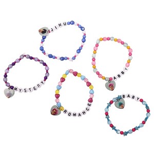 KPop Demon Hunters SAJA Boys Tradesies Character Bracelets – 5 Pack Beaded Stretch Bracelet Set, - 1 of 3