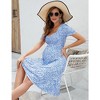Whizmax Maternity Dress Women's Maternity Dresses A Line Sweetheart Neck Ruffle Flowy Mini Boho Maternity Dress for Wedding Guest - 4 of 4
