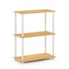 Furinno 3-Tier Decorative Bookshelf Open Multipurpose Shelf Bookcase Freestanding Display Rack with Classic Tube,Beech/White - 4 of 4