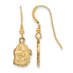 Black Bow Jewelry 14k Yellow Gold Plated Sterling Silver Georgia Bulldogs NCAA Dangle Earrings - 1 of 3