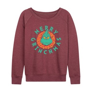 Women's - Dr. Seuss -  Lightweight French Terry Wide Neck Long Sleeve Shirt - 1 of 4