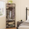 Tangkula 5-Tier Corner Hall Tree w/ Shoe Storage Bench 12 Metal Hooks for Living Room Brown - 2 of 4
