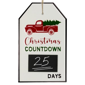 Northlight 13" Gift Tag Shaped Christmas Countdown Chalkboard Wall Decor - 1 of 4