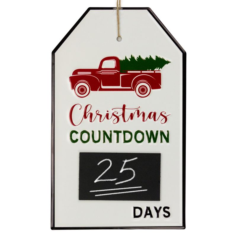 Northlight 13" Gift Tag Shaped Christmas Countdown Chalkboard Wall Decor, 1 of 5