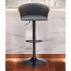 HomeRoots Gray and Black Faux Leather with Metal Swivel Adjustable Height Bar Chair - 2 of 4